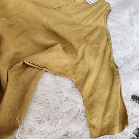 CALLAS MILANO SLEEVE POCKET MIDI DRESSES Linen Kaftan Mustard Yellow OS Kaftan - Picture 11 of 14